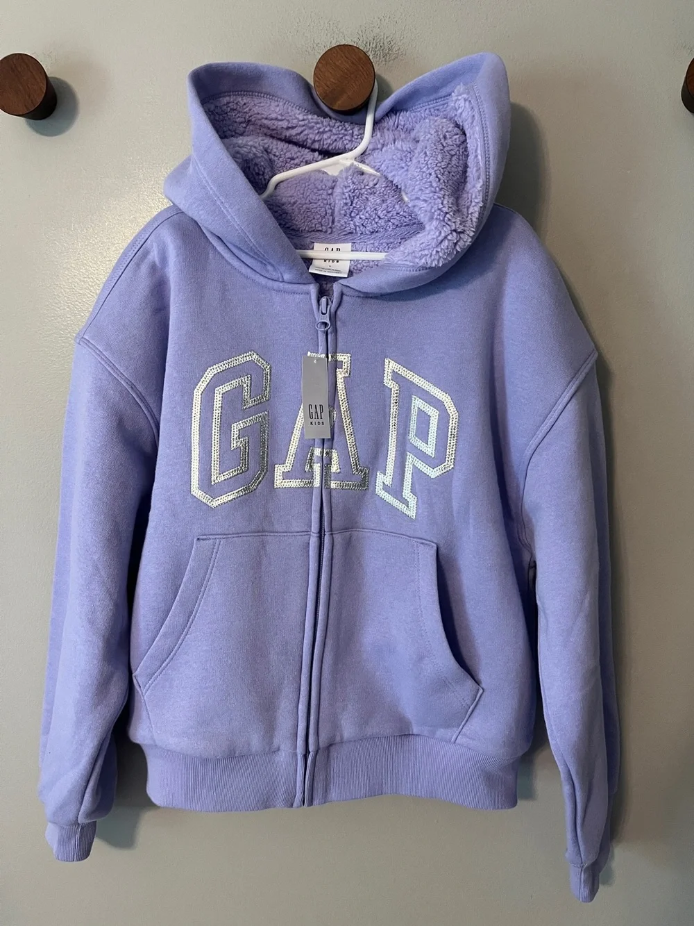 New! Gap Full Zip Hoodie Sweatshirt in Warm Violet Size Large/10 NWT